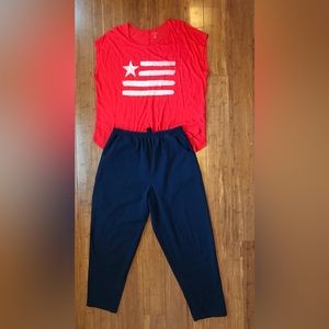 2 piece outfit.  Bobbie Brooks size 24 pants, New Direction 2X T-shirt.